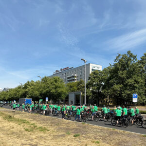 Sternfahrt Treffpunkt der Route Ost in der Karl-Marx-Allee