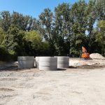 WBG "Treptow Nord" HänselKarree: Anlieferung Kranfundamente Hänselstraße 47A+B