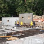 WBG "Treptow Nord" HänselKarree: Montage erste Außenwände Hänselstraße 47B
