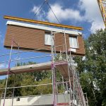 WBG "Treptow Nord" HänselKarree: Erste Montage Außenwände Hänselstraße 47B